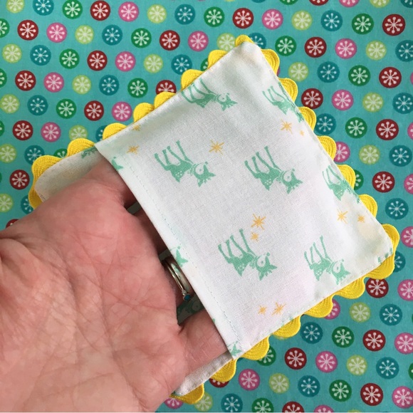 β¨White Mid-century Modern Reindeer Coasters, Hand Made Set of 2β¨ - Picture 11 of 12